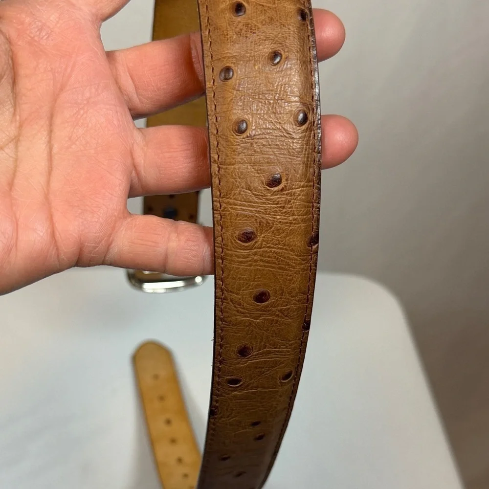 Tony Lama Men’s Leather Ostrich Belt Size 28 1379L